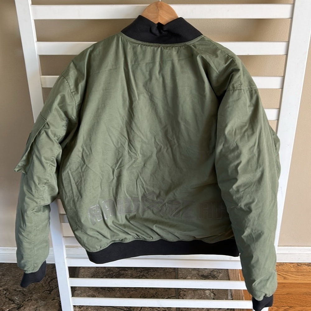 Rawgear Rubber Patch Bomber Jacket Large Olive Gr… - image 7